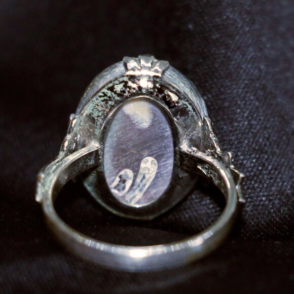 Sterling & Mother-of-Pearl Ring Size 7-1/4 - JRSP1 - Picture 2 of 5
